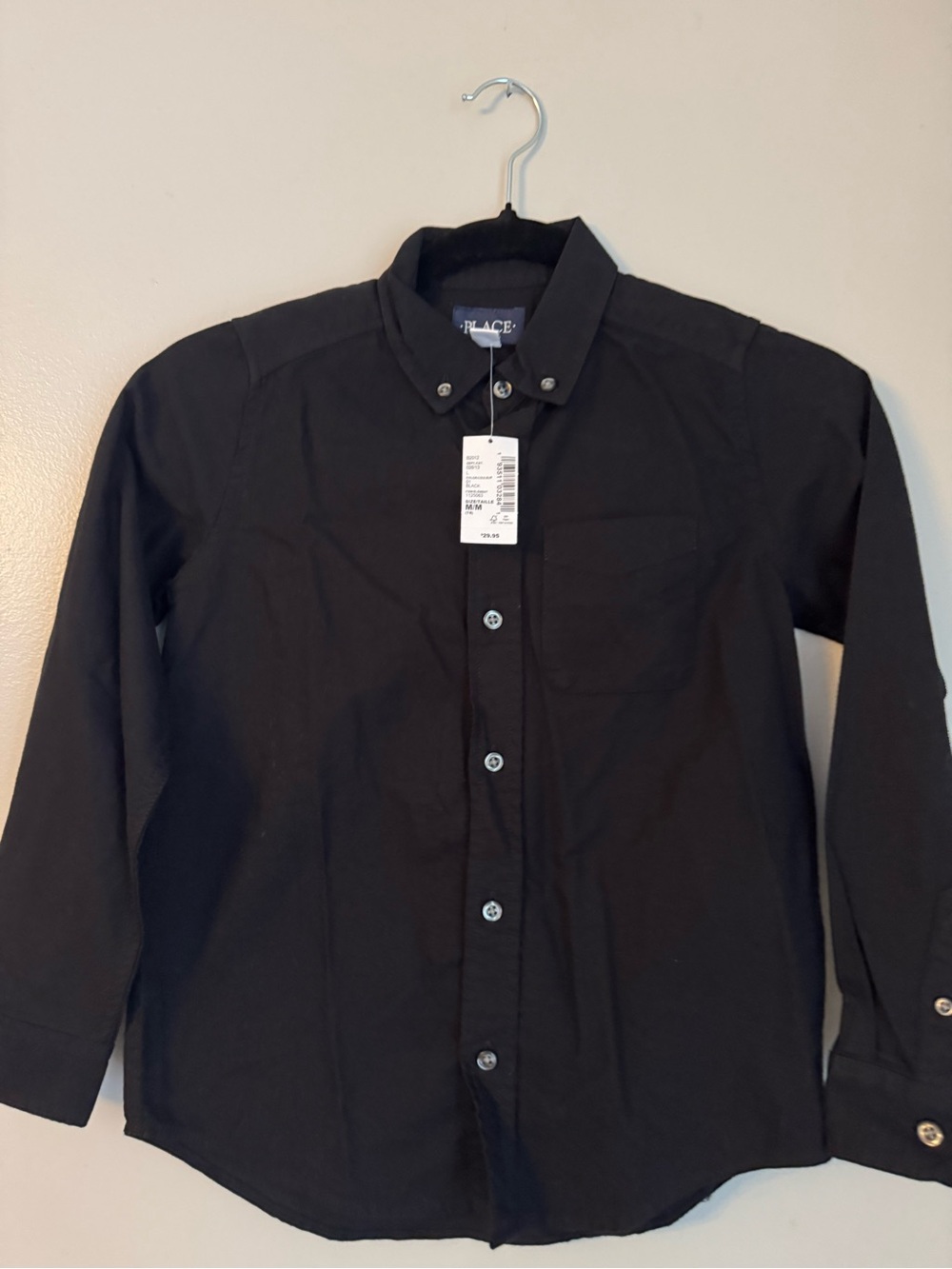 The Children's Place Black Long-Sleeve Button-Down Shirt